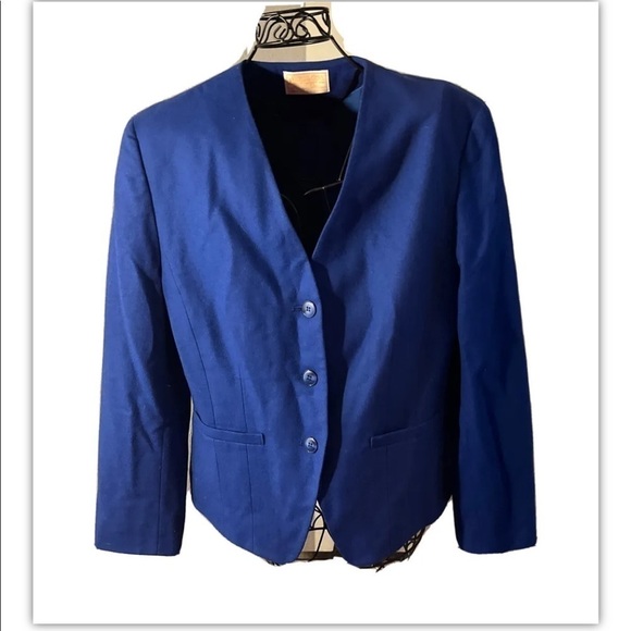 Vintage Pendleton 100% Virgin Wool Blazer Women Sz 10 Blue 3 Button Suit Jacket - Picture 5 of 13